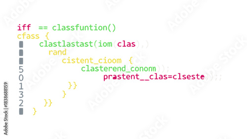 Digital Code Snippet on Black Background With Color Differentiated Text and Line Numbers Programming Software Development Abstract Technology Concept