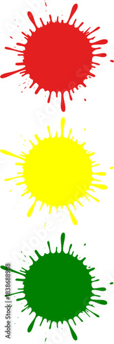 Semaphore. Traffic light in the form of paint splashes. Transparent background EPS version.
