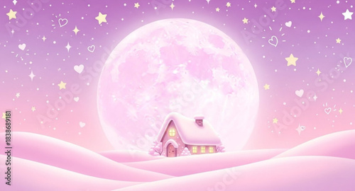 christmas house in the snow