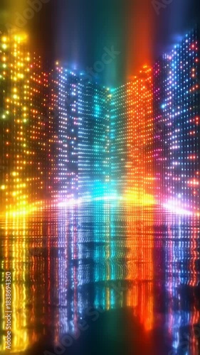 Wallpaper Mural Colorful Light Reflections in a Digital Cityscape Torontodigital.ca