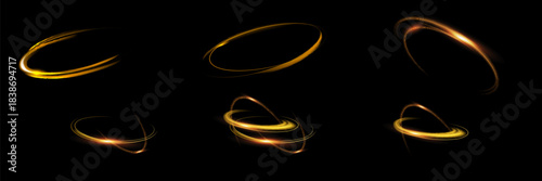 Curve golden line light effect. Smooth holiday light line with lighting effects. Light cool whirlwind. curve light effect.
