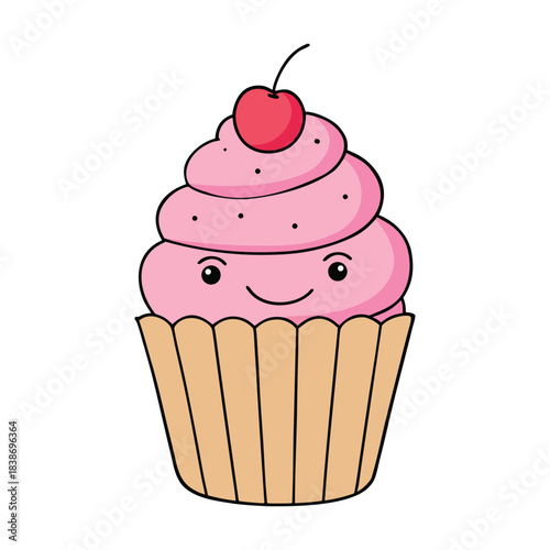 Sweet cupcake topped with fluffy frosting, colorful sprinkles, and a soft, moist base. A charming little treat that brings joy with every bite and brightens any moment.
