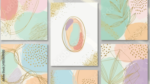 Abstract Pastel Watercolor Backgrounds Set for Creative Projects and Designs