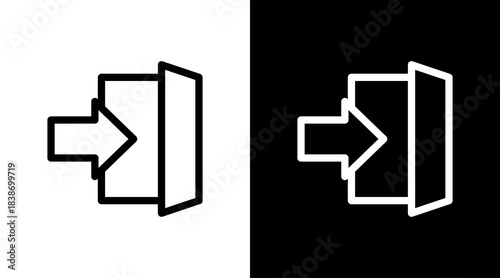 Emergency Exit With Icon Set Design