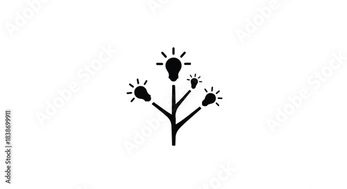 Creative ideas blossoming like light bulbs on a delicate plant stem