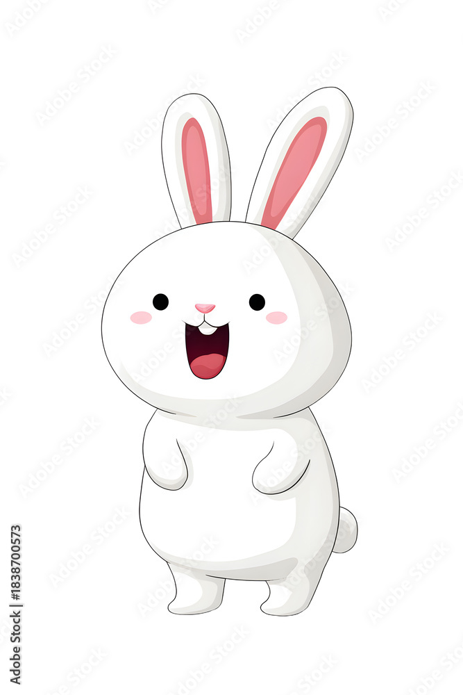 Fototapeta premium a cartoon bunny with a happy face