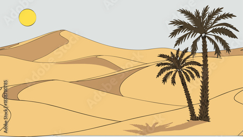 Cartoon Archaeological Dig Scene – Excavation Site Illustration