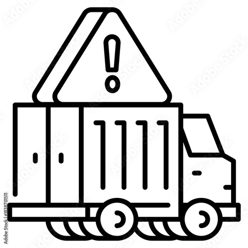 Hazardous Goods Delivery line icon