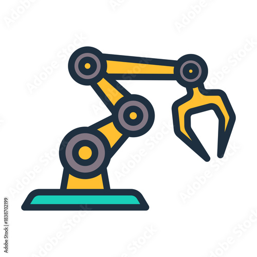 Robotic Arm Icon - Lineal Color