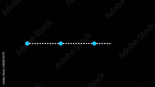 Minimal 4 point line animation with connecting motion graphics for infographic elements