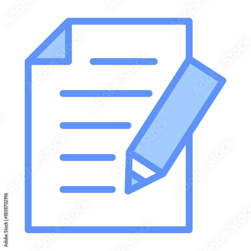 Draft Outline Blue Color Icon