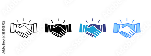 Agreement icon set multiple style collection