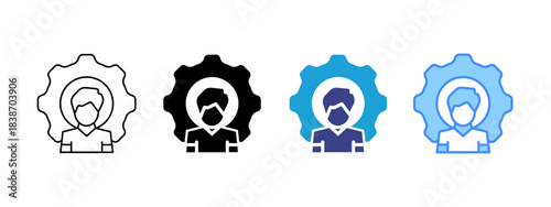 Settings icon set multiple style collection