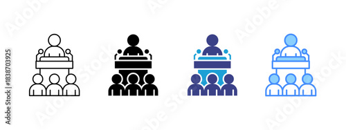 Speech icon set multiple style collection