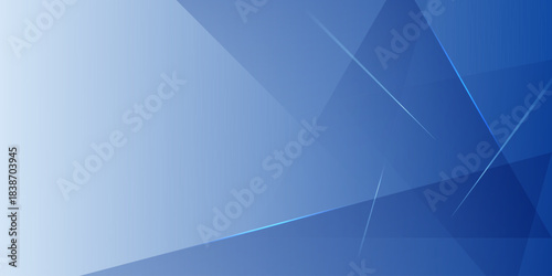 Abstract bright blue banner background. Fractal pattern shapes concept element design.