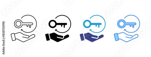 Key  icon set multiple style collection