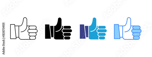 Thumbs Up icon set multiple style collection