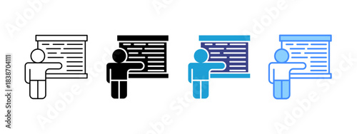 Presentation icon set multiple style collection