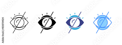 Blind  icon set multiple style collection