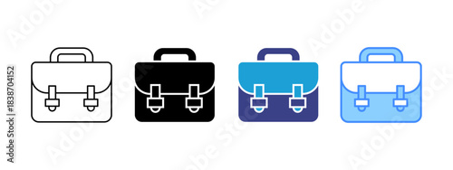 Briefcase  icon set multiple style collection