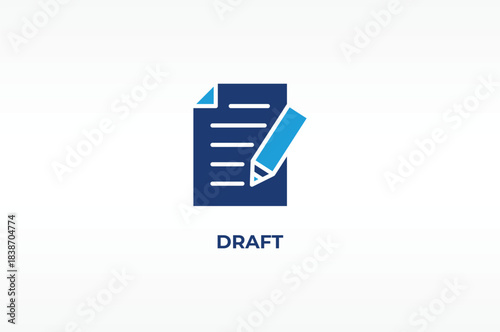 DRAFT vector, icon or logo sign isolated symbol illustration