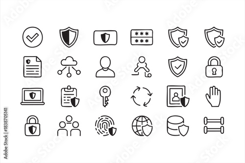 Privacy and Access Control Icons for Secure UI, Digital Platforms, and Enterprise Tools