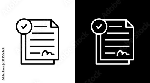 Agreement Check With Icon Set Design