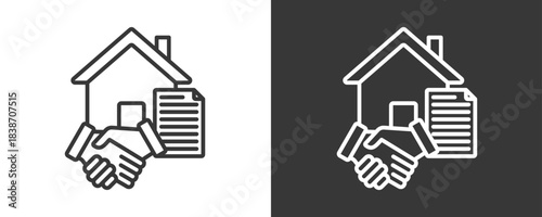 Indenture Icon Set Vector Collection Isolated In Black And White