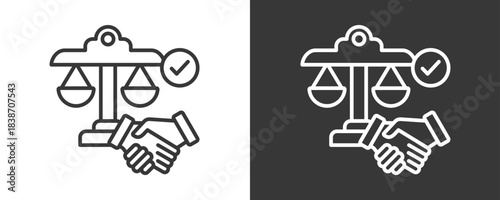 Contract Law Icon Set Vector Collection Isolated In Black And White