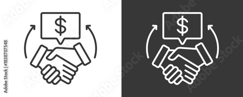 Business Deal Icon Set Vector Collection Isolated In Black And White