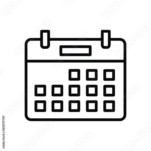 Calendar Vector Icon. Date and Schedule Line Art Symbol for Appointment, Agenda, and Time Management.