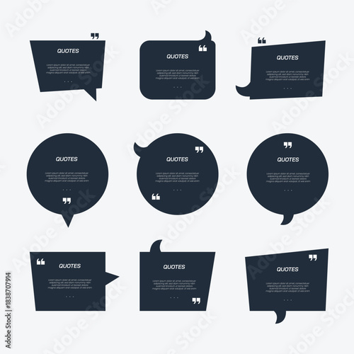 A Set of Chat Frame or Chat Bubble for Quotes, Testimonial, and Feedback Suitable for Social Media Post. Quotes template set.