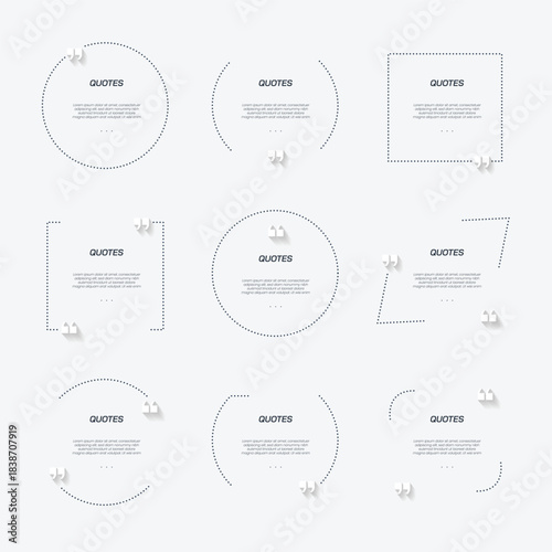 A Set of Chat Frame or Chat Bubble for Quotes, Testimonial, and Feedback Suitable for Social Media Post. Quotes template set.