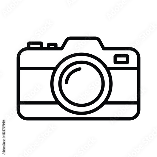 Camera Vector Icon. Photography and Digital Photo Line Art Symbol for Web, App, and Media Design.