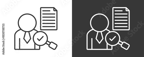 Background Screening Icon Set Vector Collection Isolated In Black And White