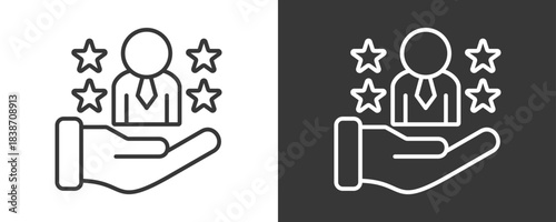 Professional Reputation Icon Set Vector Collection Isolated In Black And White