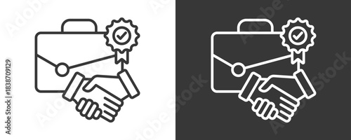 Business Authenticity Icon Set Vector Collection Isolated In Black And White
