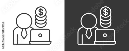 Sales Representative Icon Set Vector Collection Isolated In Black And White