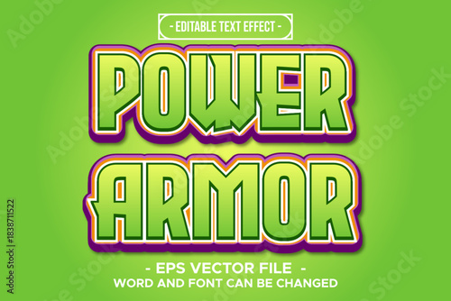 Power Armor Text Effect – Bold Editable Vector Typography