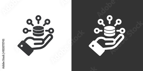 Data Services icon. Solid glyph series icon