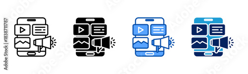 online marketing icon set multiple style collection