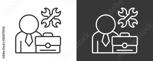 Professional Skills Icon Set Vector Collection Isolated In Black And White