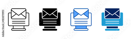 email icon set multiple style collection