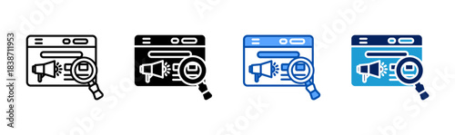 SEM icon set multiple style collection