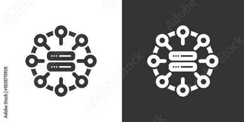 Data Server Network icon. Solid glyph series icon