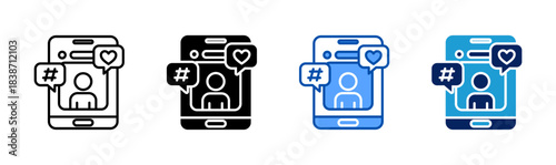 social media icon set multiple style collection