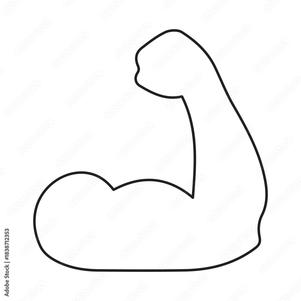 Obraz premium Flexed Arm Muscle Outline