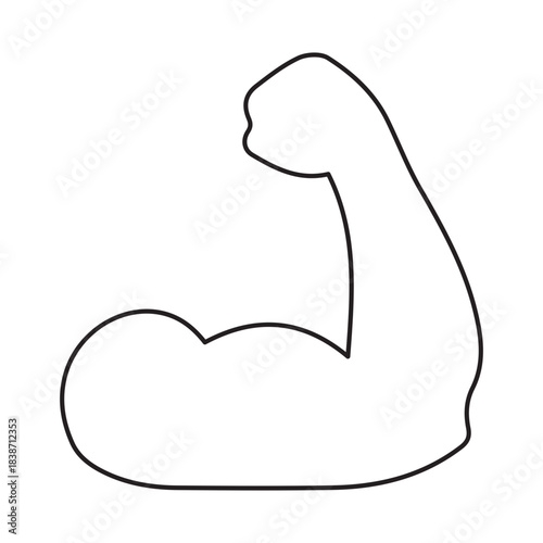 Flexed Arm Muscle Outline