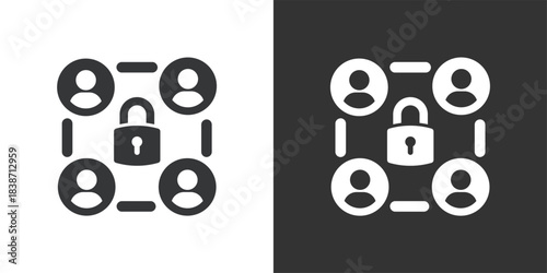 User and Network Security icon. Solid glyph series icon