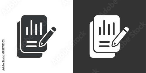 Data Report icon. Solid glyph series icon